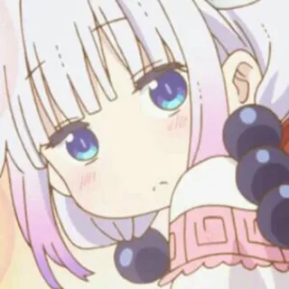 🤔 Kanna Kamui Miss Kobayashi's Dragon Maid anime, kanna kamui, dragon maid, cute, manga, kawaii whatsapp sticker