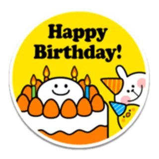 🎂 Happy Birthday! anniversaire, gâteau, fête, soirée, mignon, animal, lapin telegram sticker