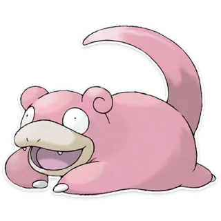 😴 Slowpoke Pokemon 宝可梦, 慢, 水, 超能力, 粉色 whatsapp sticker