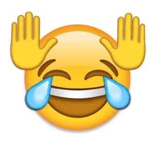 😂 Emoji, Rindo, Engraçado, Lágrimas, Mãos, Rosto telegram sticker