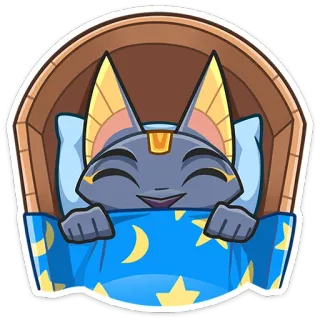 😴 cat, sleep, cartoon, cute, night, stars, moon telegram sticker