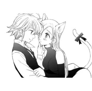 💕 Meliodas Seven Deadly Sins Anime, Kuss, Liebe, Romantik, Meliodas, Elizabeth, The Seven Deadly Sins telegram sticker