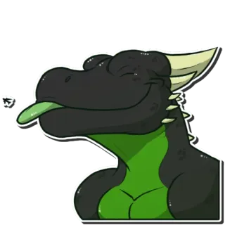 😋 dragon, dessin animé, monstre, animal, fantaisie, reptile telegram sticker