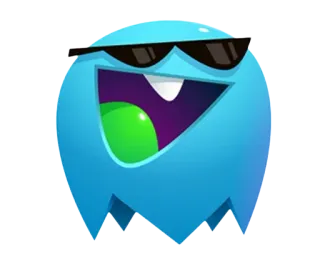 😎 Kreskówka, Niebieski, Postać, Maskotka, Fajny, Okulary przeciwsłoneczne, Śmieszne telegram sticker