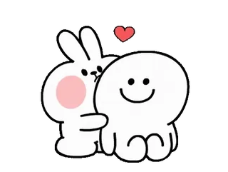 😘 Мультфильм, Кролик, Персонаж, Милый, Сердце telegram sticker
