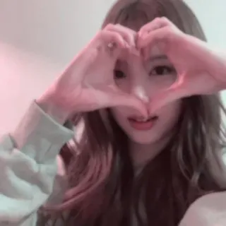 🐰 mulher, coração, amor, retrato, coreano, fofo, garota whatsapp sticker