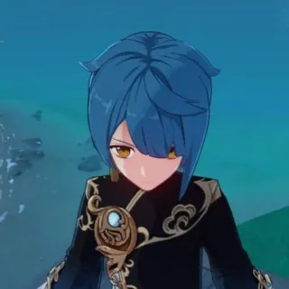 🙄 Xingqiu Genshin Impact Anime, Jeu vidéo, Genshin Impact, Xingqiu, Cheveux bleus telegram sticker