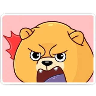 🤬 bravo, urso, desenho animado, animal, expressão, mamífero telegram sticker