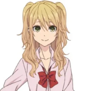 🙂 anime, character, blonde, girl whatsapp sticker