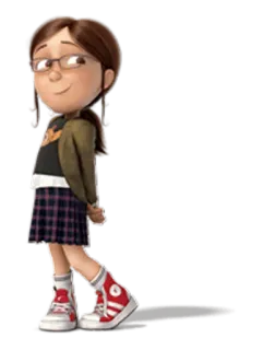 🙂 Margo Despicable Me Margo, Cattivissimo Me, personaggio dei cartoni animati, ragazza, occhiali telegram sticker