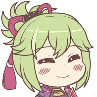 😊 anime, cute, green hair, female, cartoon, kawaii whatsapp sticker