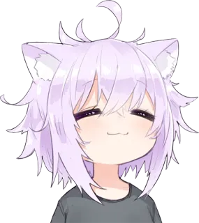 ☺️ Аниме, Кошачьи уши, Каваи, Милый, Чиби telegram sticker