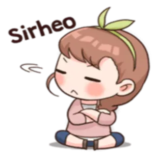 😒 Sirheo かわいい, 女の子, 怒り, ステッカー, 漫画 whatsapp sticker