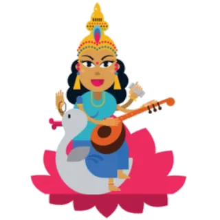 🕉️ Saraswati Сарасвати, Индуистская богиня, Знание, Музыка, Искусство, Мудрость, Богиня, Индийская культура telegram sticker