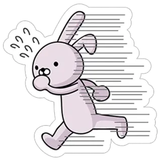 🏃 วิ่ง, กระต่าย, กระต่าย, เร็ว, การ์ตูน, สัตว์, น่ารัก telegram sticker