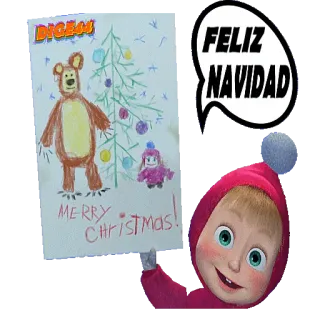 🤶 Masha Masha and the Bear FELIZ NAVIDAD
MERRY CHRISTMAS! Navidad, oso, Masha, dibujos animados, saludo, fiesta telegram sticker