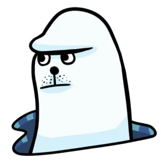 🗿 тюлень, животное, мультфильм, милый, смешной, персонаж telegram sticker