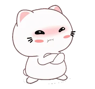 😡 고양이, 만화, 귀여운, 화난, 흰색 telegram sticker