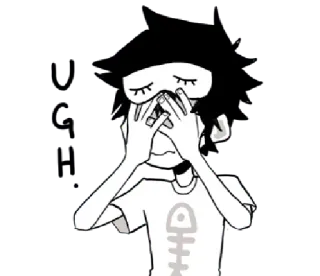 😵‍💫 cartoon, character, sad, crying, emotion telegram sticker