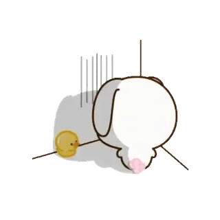 🐰 coniglio, carino, animale, cartone animato telegram sticker