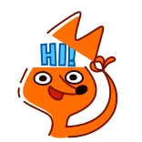 👋 HI! dessin animé, orange, salutation, salut, amusant, personnage telegram sticker
