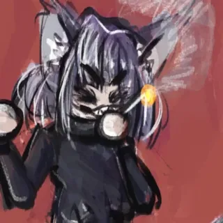 🦔 anime, cat girl, smoking, cigarette, drawing, cartoon whatsapp sticker