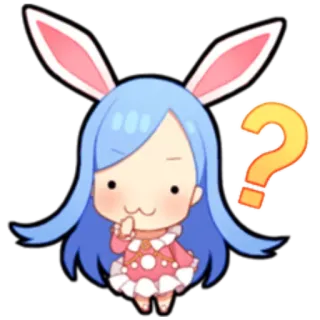 🤔 tanda tanya, anime, kelinci, imut, kawaii telegram sticker