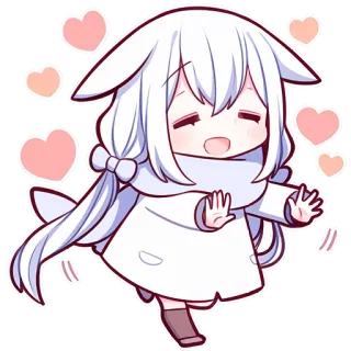 🏃‍♀ 치비, 애니메이션, 귀여운, 귀여운, 하트, 만화, 일러스트 whatsapp sticker