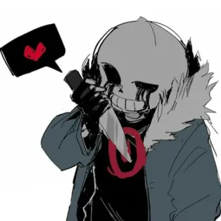 ☁️ Killer Sans Undertale squelette, couteau, jeu vidéo, tueur, sans, undertale telegram sticker