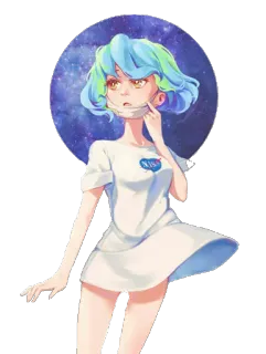 👀 NASA terra, planeta, menina, nasa, espaço, fofo, anime telegram sticker