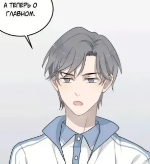 ❗️ А ТЕПЕРЬ О ГЛАВНОМ. Anime, Mangá, Desenho animado, Retrato, Menino, Jovem telegram sticker