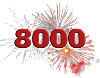 ❗ 8000 fuegos artificiales, celebración, número telegram sticker