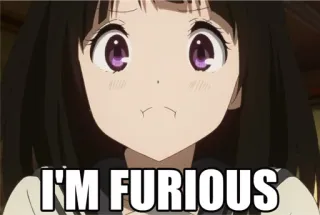 😡 I'M FURIOUS anime, furious, angry, cartoon, meme, expression, emotion telegram sticker