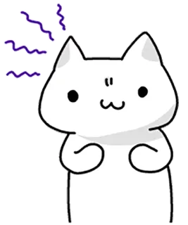 😠 chat, animal, mignon, dessin animé, blanc whatsapp sticker