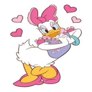 🎅 Daisy Duck cartoon, disney, daisy duck, süß, herzen, figur telegram sticker