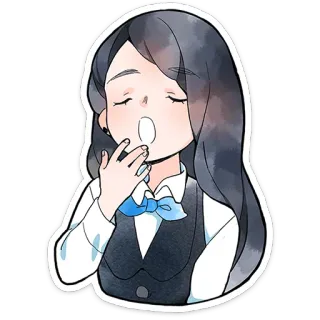 🥱 gapen, moe, verveeld, slaperig, meisje telegram sticker
