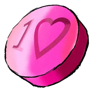 💘 10 pílula, comprimido, medicamento, rosa, coração, medicina whatsapp sticker