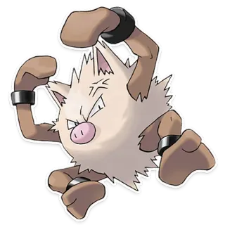 👊 Mankey Pokemon 宝可梦, 格斗, 动物, 猴子 whatsapp sticker