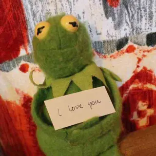 ❣️ Kermit I love you Kermit la rana, rana, amore, pupazzo, carino telegram sticker