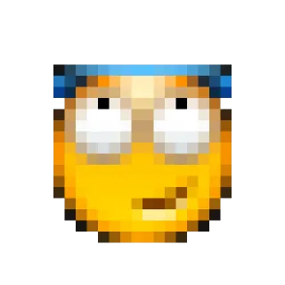 😇 emoji, pixel art, smirk telegram sticker