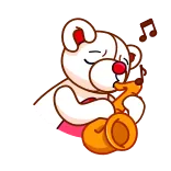 🎷 медведь, саксофон, музыка, джаз, милый, мультфильм, музыкальный инструмент telegram sticker