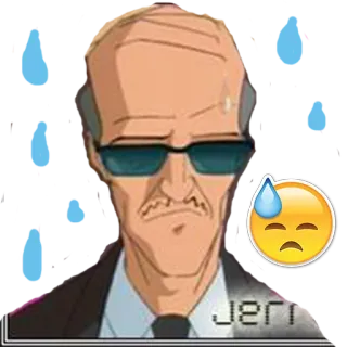 💦 jerri khawatir, kartun, keringat, karakter, takut telegram sticker