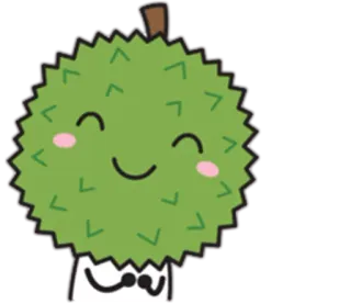 😊 Durian, Owoc, Kawaii, Słodkie, Jedzenie telegram sticker