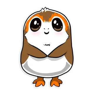 😊 Porg Star Wars 波格鸟, 星球大战, 可爱, 鸟, 动物, 卡通 whatsapp sticker