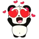 😍 panda, love, hearts, cute, cartoon, animal, romantic telegram sticker