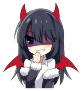 😏 Anime, Iblis, Marah, Kartun, Sayap, Tanduk telegram sticker