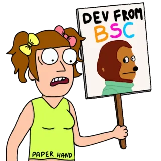 🐒 DEV FROM BSC
PAPER HAND kartun, gambar, protes, tanda, animasi, gadis telegram sticker
