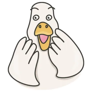 😱 ganso, pájaro, dibujos animados, ofensivo, gesto whatsapp sticker