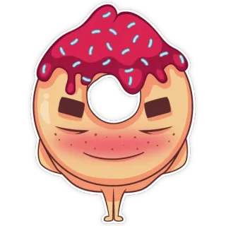 😳 donat, manis, makanan, pencuci mulut, lucu, kartun telegram sticker