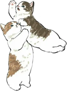 🤭 cat, kitten, cute, animal, pet, kawaii, drawing telegram sticker